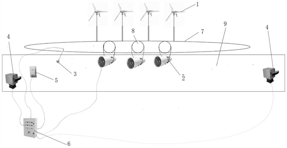 Device and method for achieving tunnel stepless ventilation through wind power technology