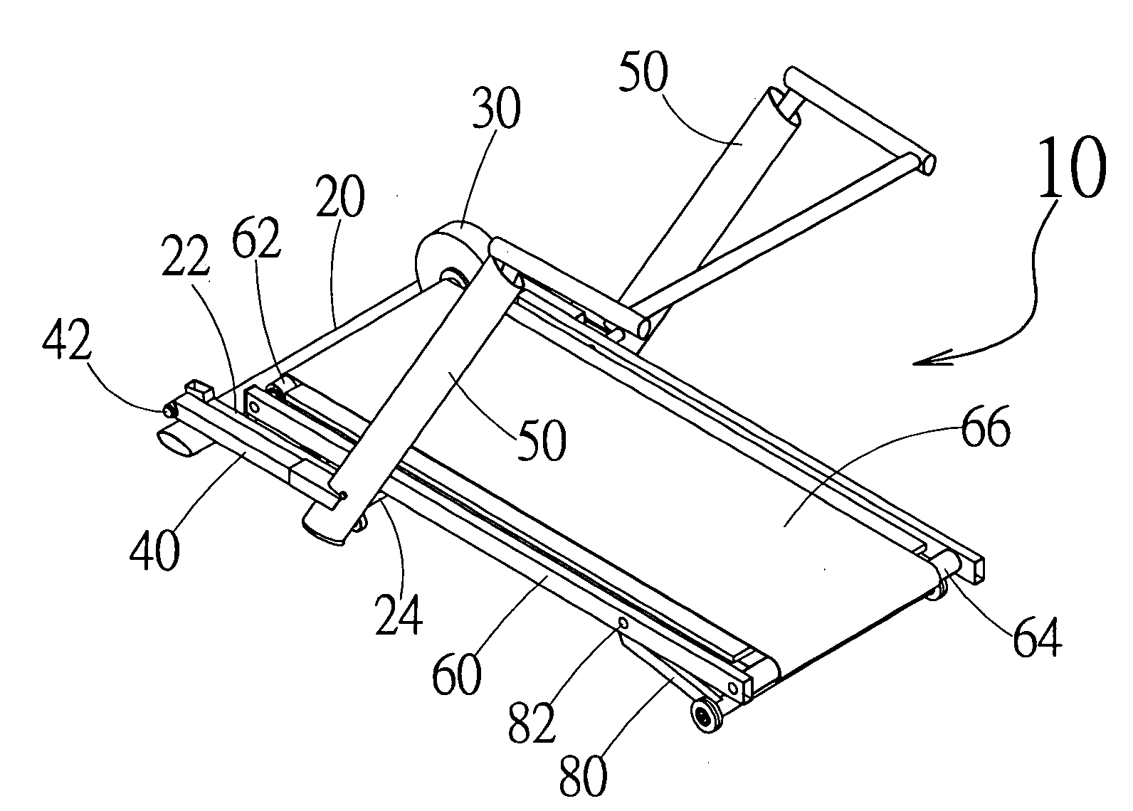 Rear drive type electric treadmill