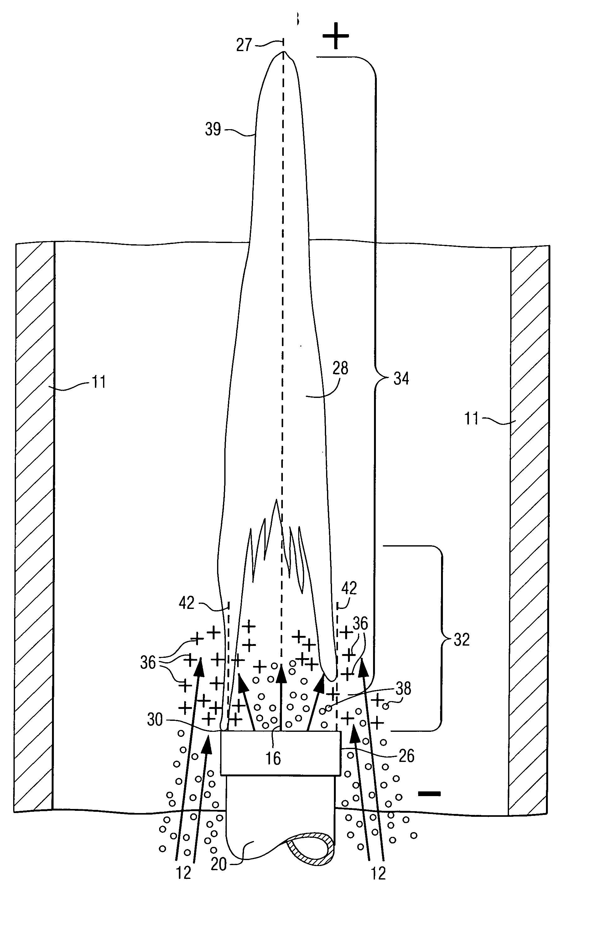 Electric flame control using corona discharge enhancement