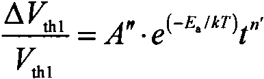 SiC power tube threshold voltage degradation model under temperature and voltage stress