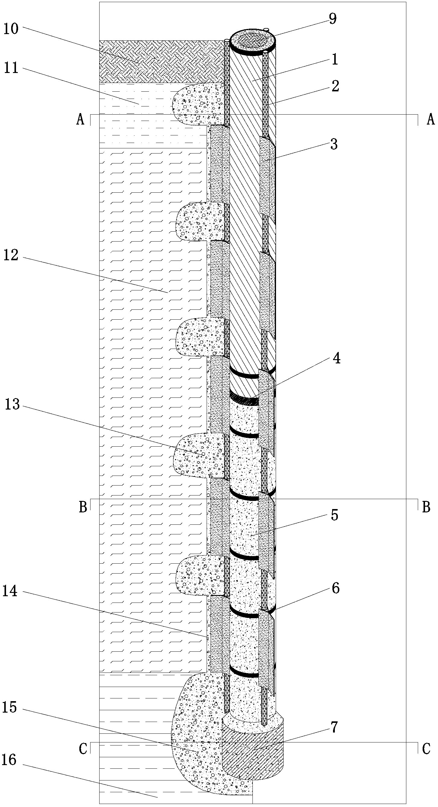 Implanted and grouted compound pile and construction method