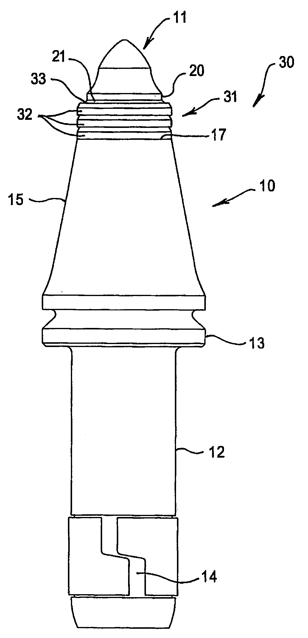 Rotary cutting bit having spark suppression sleeve