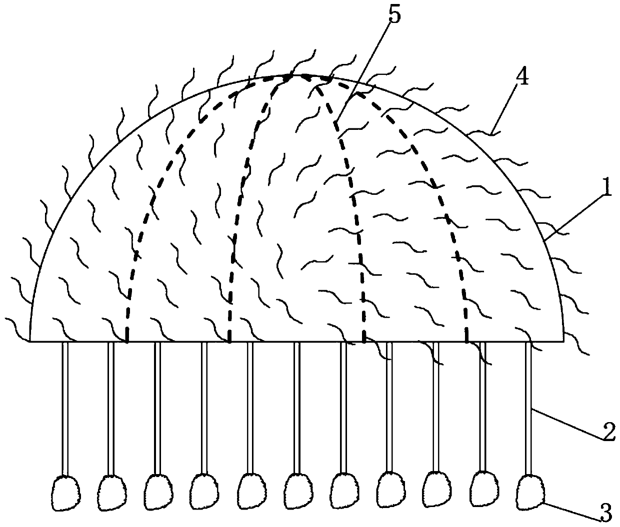 Cyclone separation falling type sewage remediation hemisphere