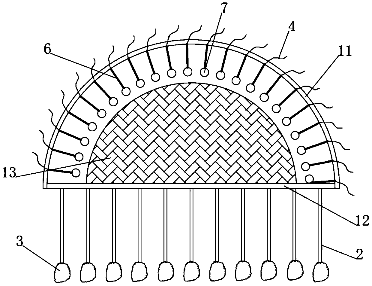 Cyclone separation falling type sewage remediation hemisphere