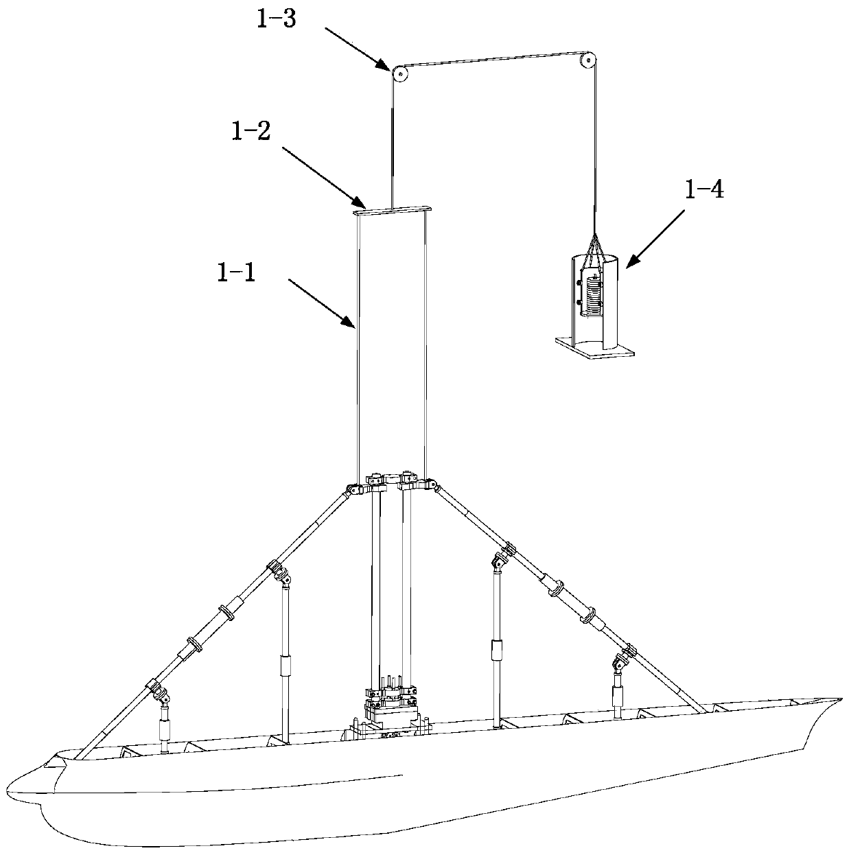 A new type of water surface drag test device platform based on two degrees of freedom