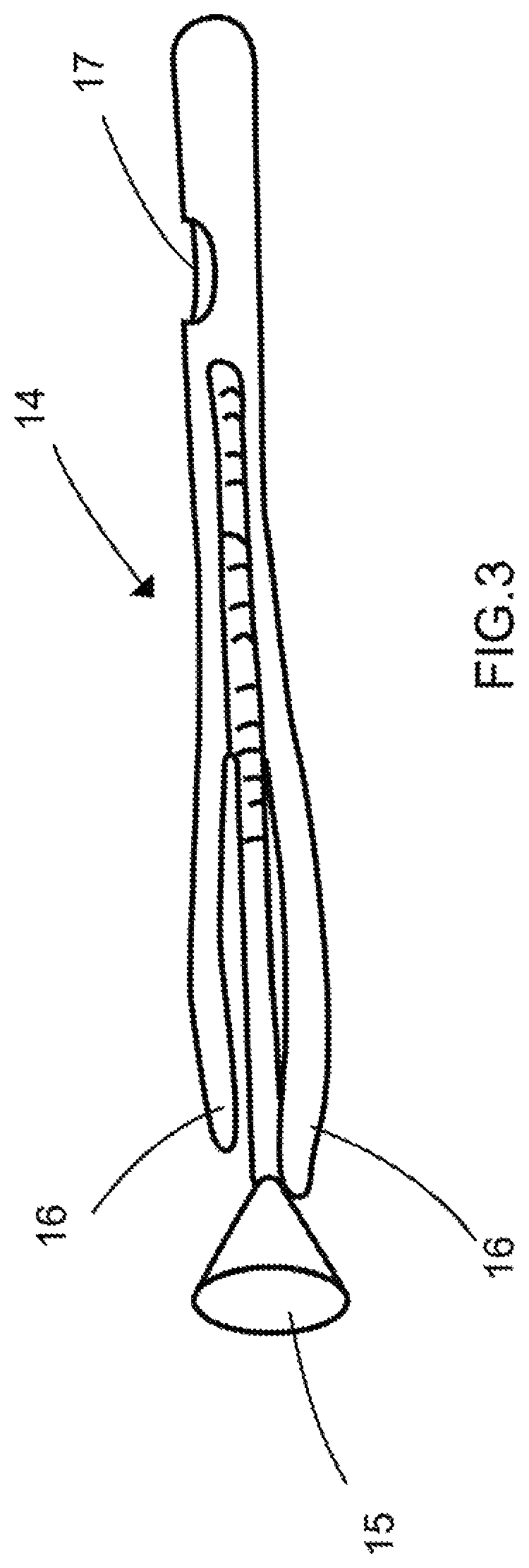 Diameter regulator of a device used to extract an element that is inside a cavity and method of use