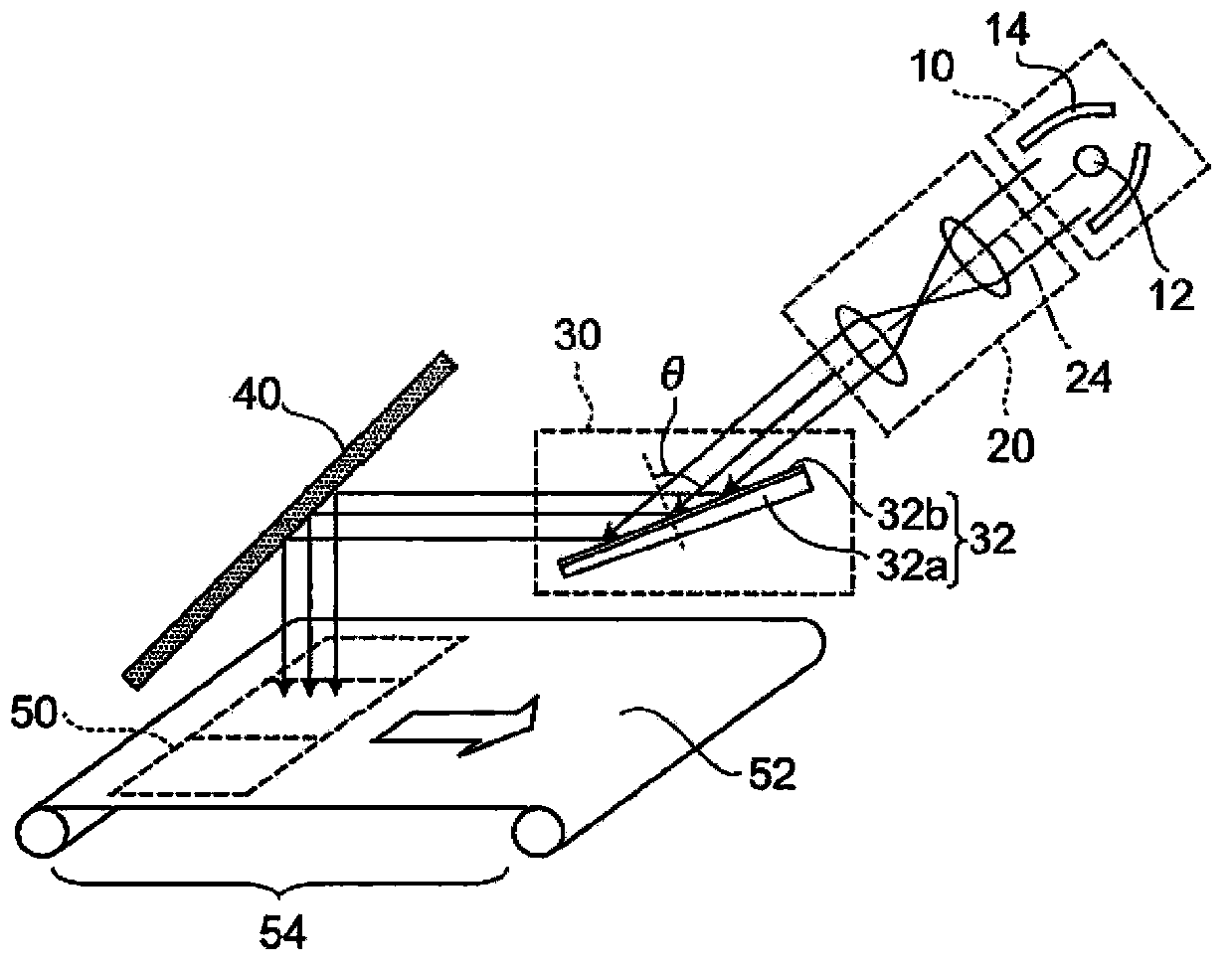 Polarized light irradiating device