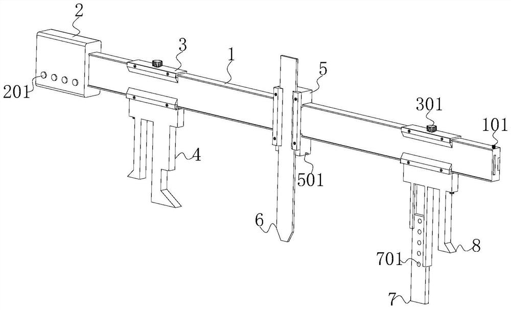 Line steel rail frog abrasion inspection ruler