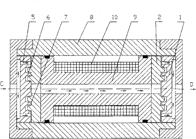 MR valve of non-rectilinear fluid course