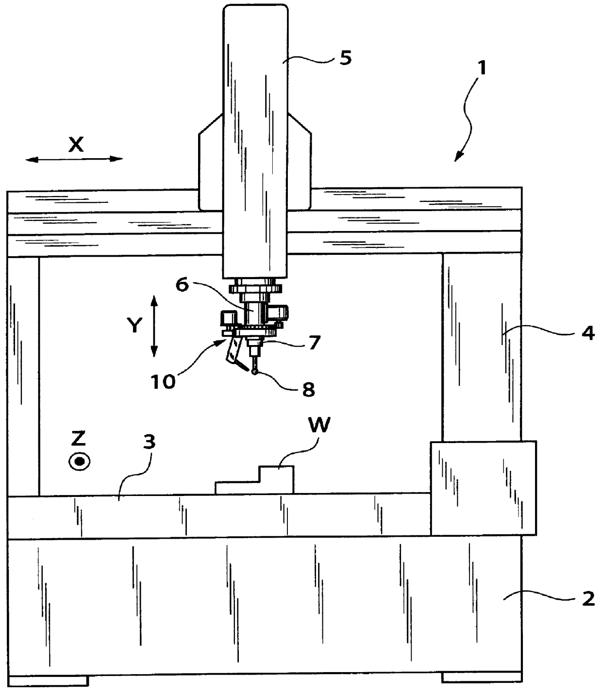 Measuring machine with cleaning device