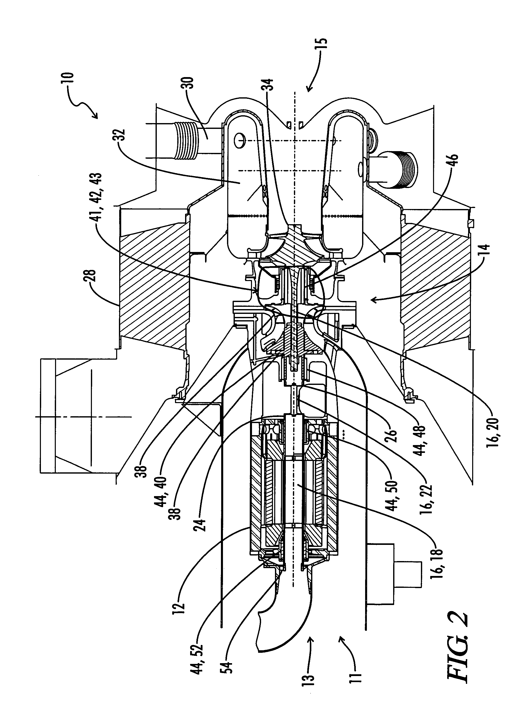 Rotor and bearing system for a turbomachine