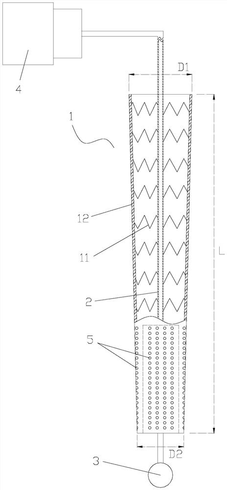 Intraoperative freezing elephant trunk stent capable of realizing transesophageal ultrasound guided localization