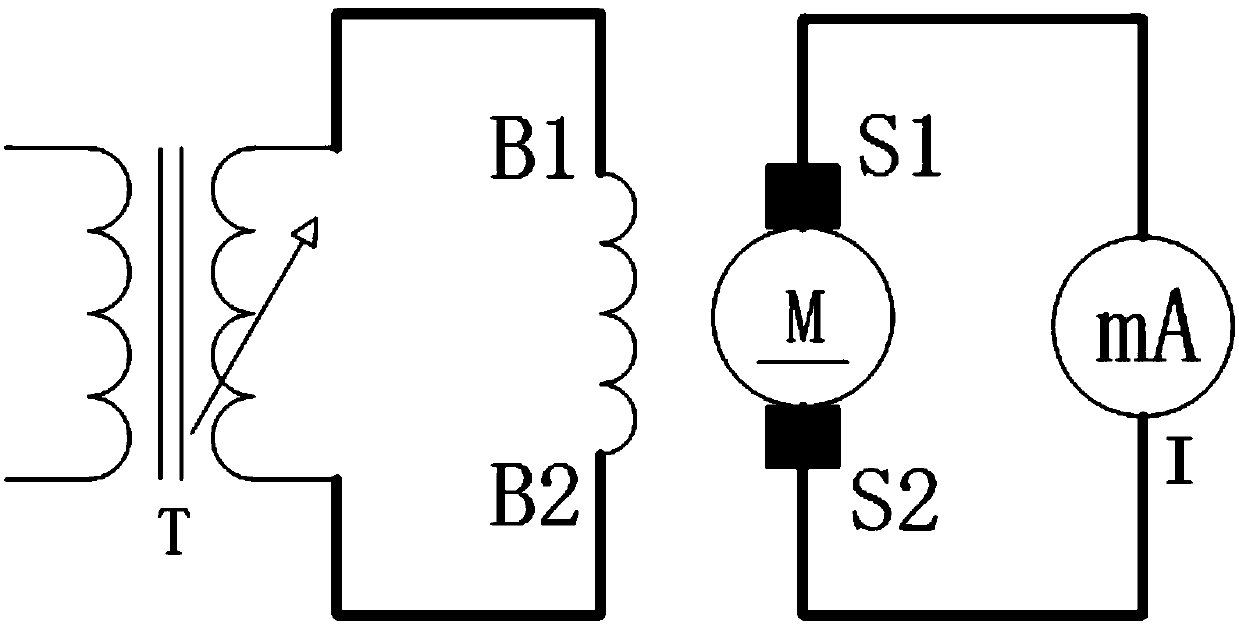 DC motor brush position calibration device