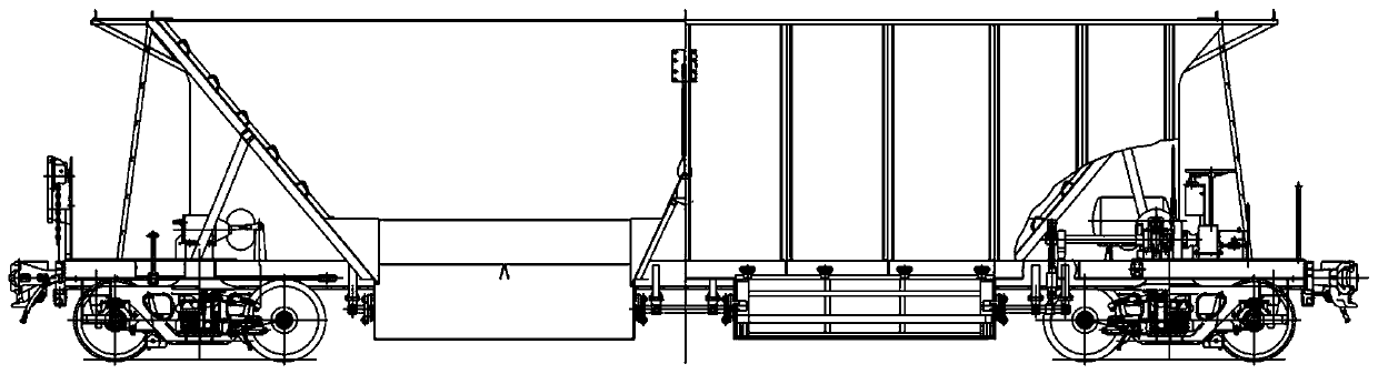 Railway hopper car with large-volume movable end wall