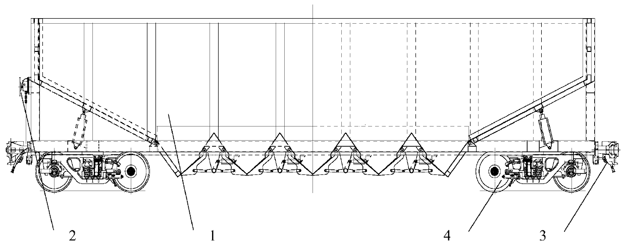 Railway hopper car with large-volume movable end wall