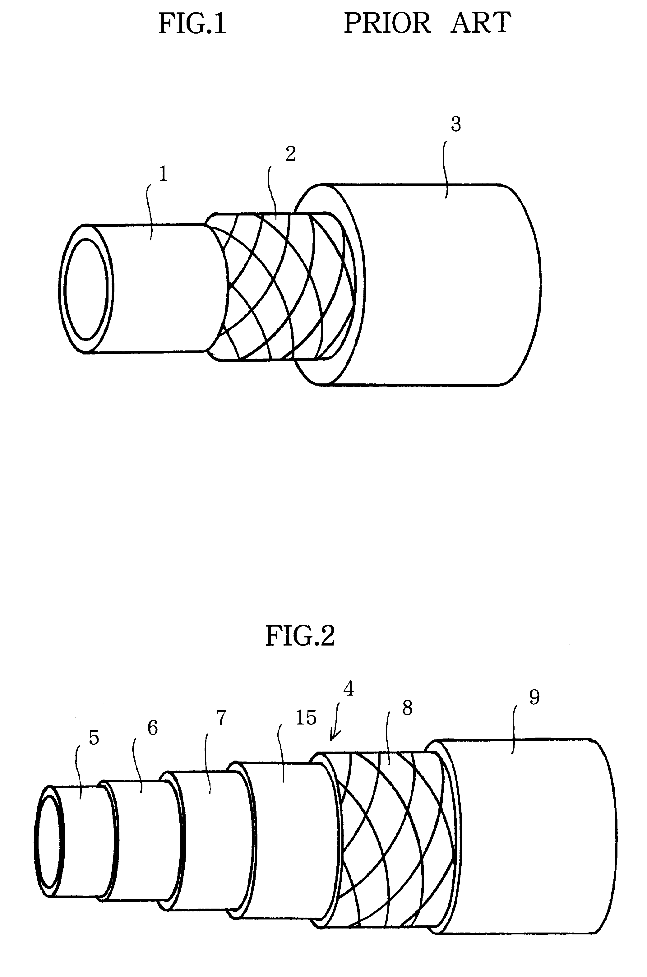 Hose for refrigerant for an electrically driven compressor