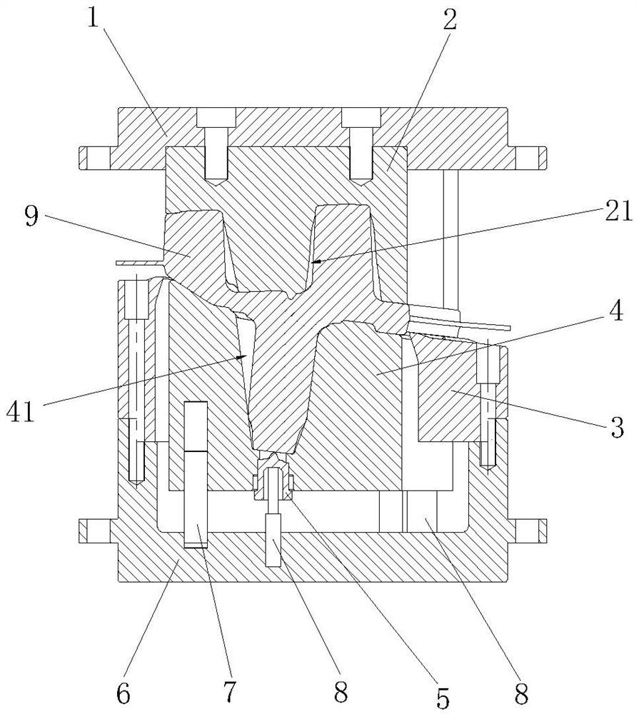 Knuckle edge cutting, hole extruding and correcting composite die and design method thereof