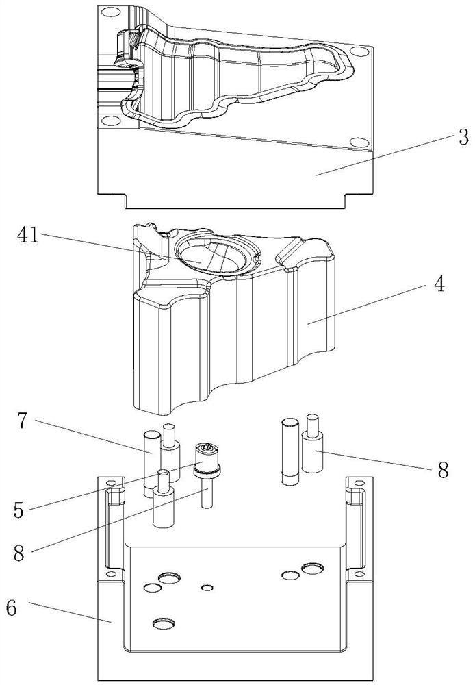 Knuckle edge cutting, hole extruding and correcting composite die and design method thereof