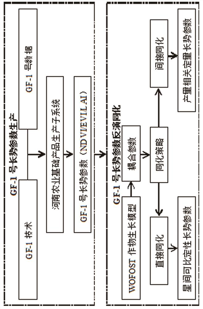 Remote sensing monitoring method of crop growth based on crop model and assimilation technology