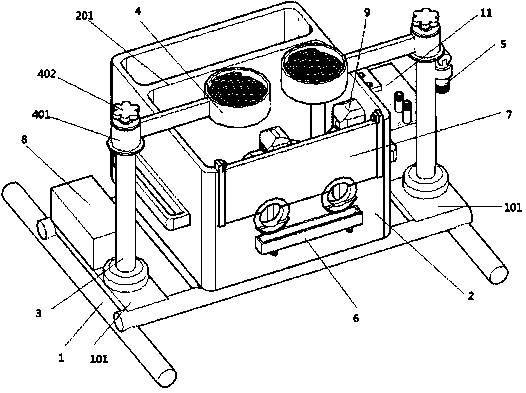 Hygienic foot basin structure for nursing on sickbed