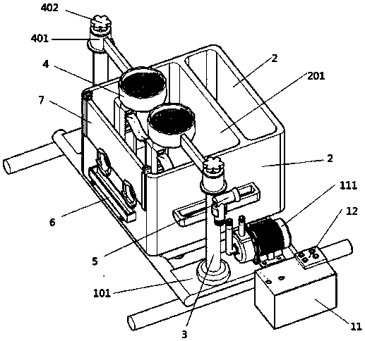 Hygienic foot basin structure for nursing on sickbed