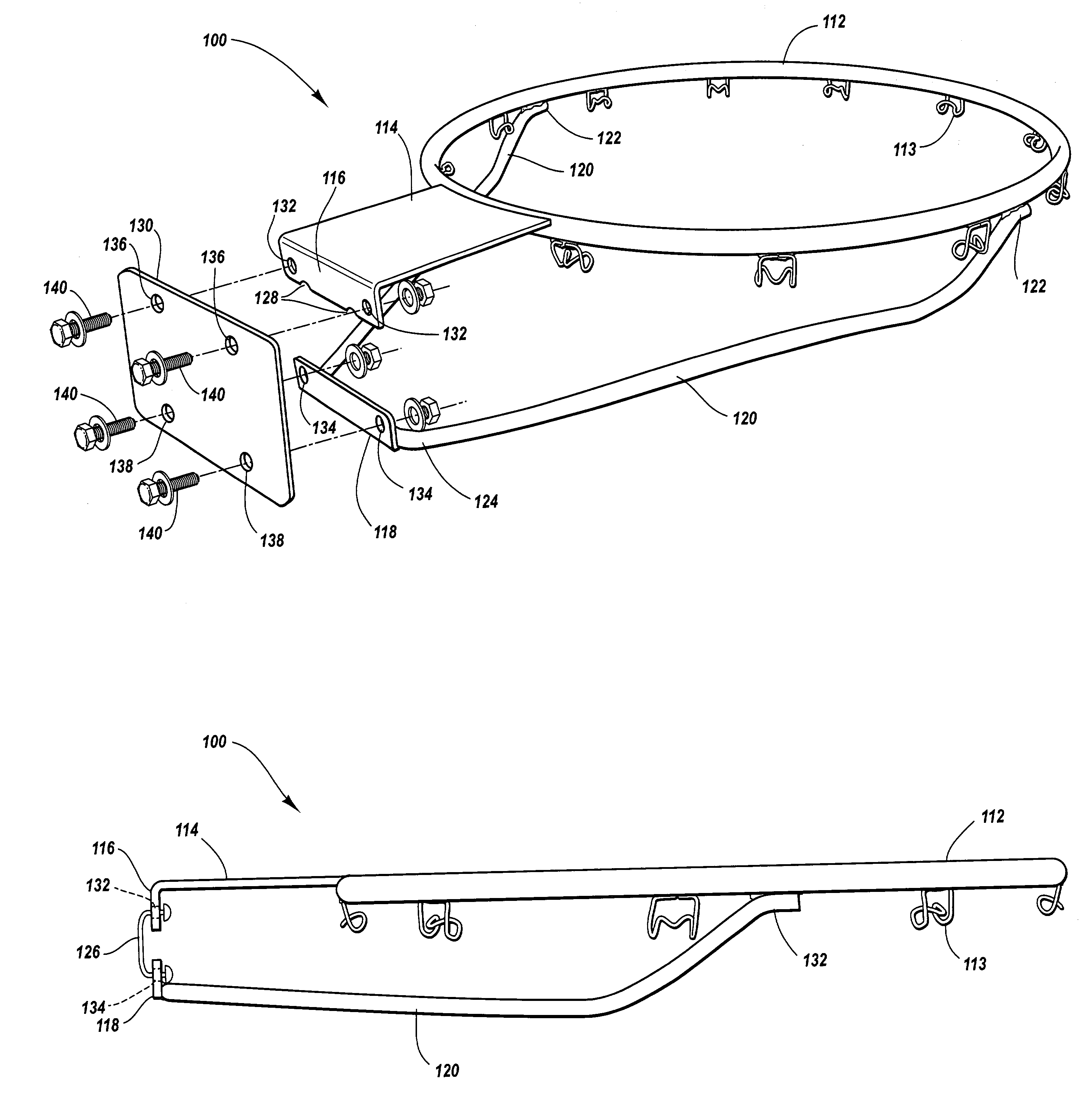 Collapsible basketball rim assembly