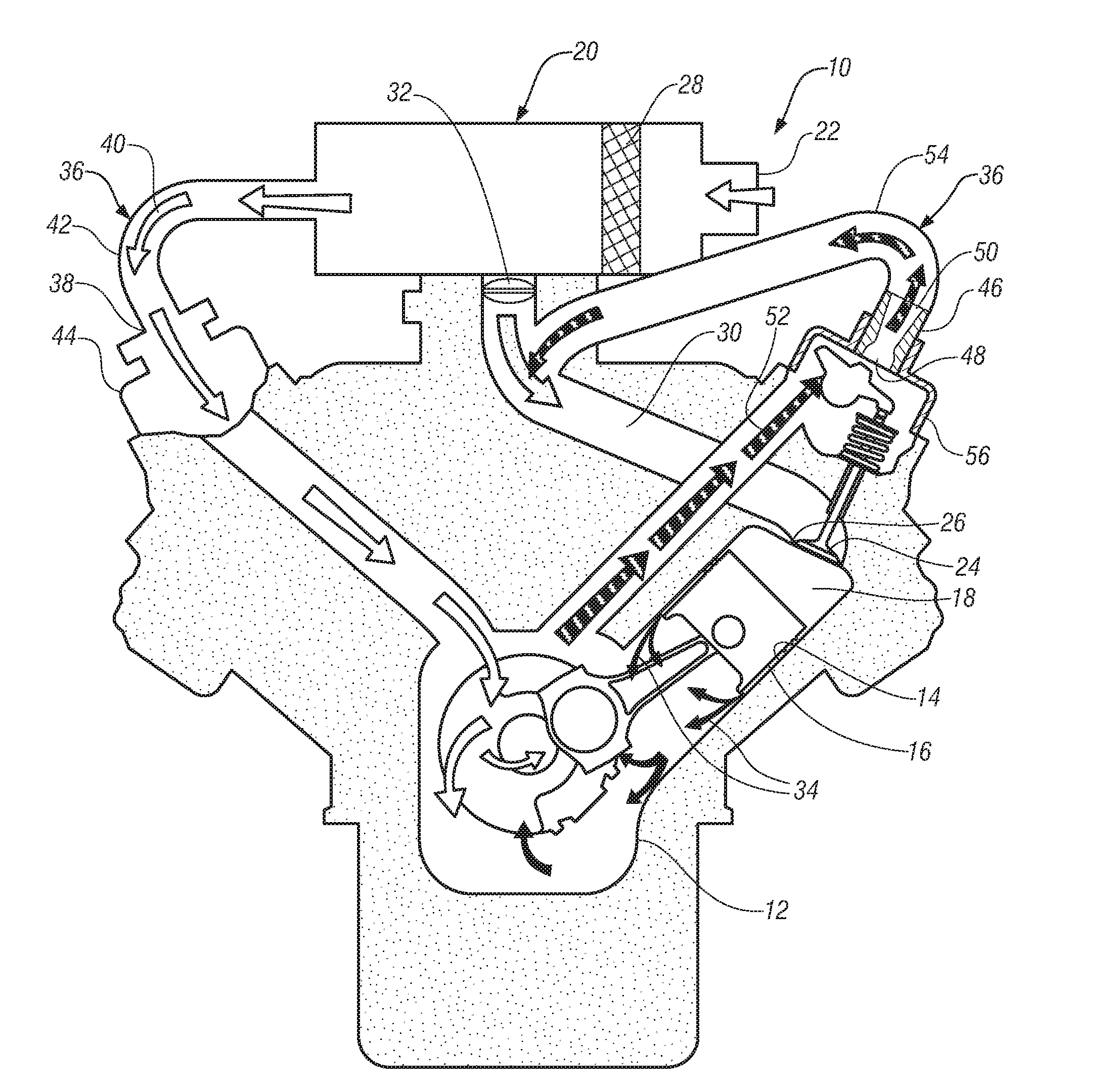 Engine pcv system with venturi nozzle for flow regulation