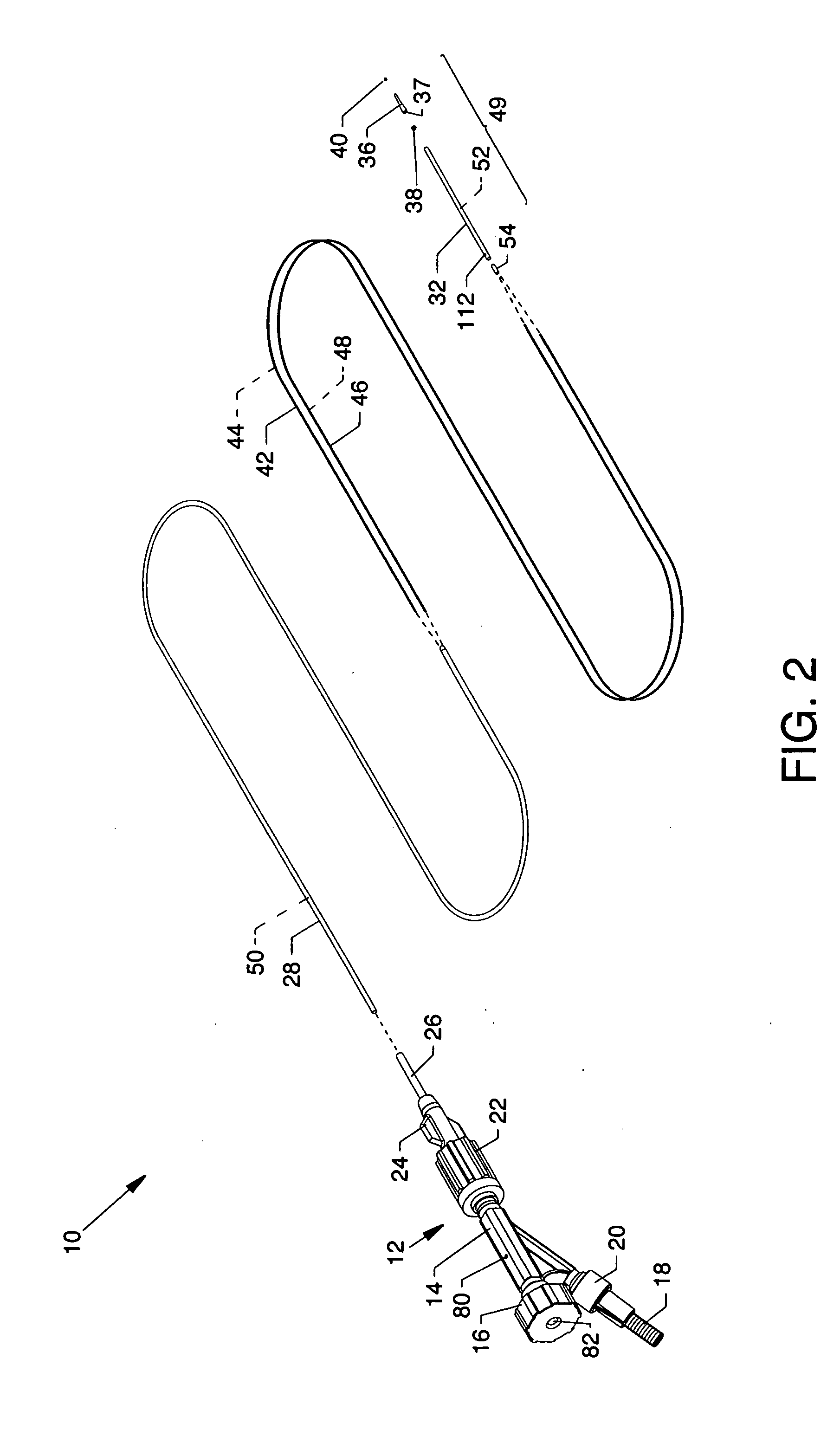 Forwardly directed fluid jet crossing catheter