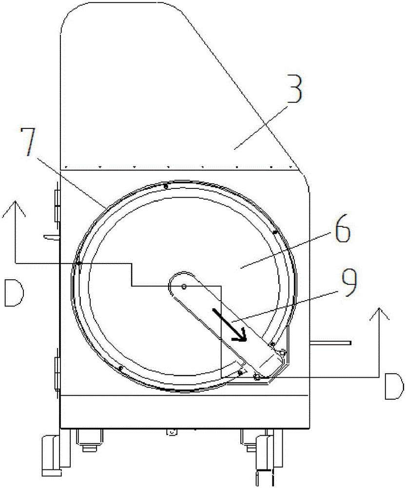 Dust removing structure of rotary water tank cover and harvester