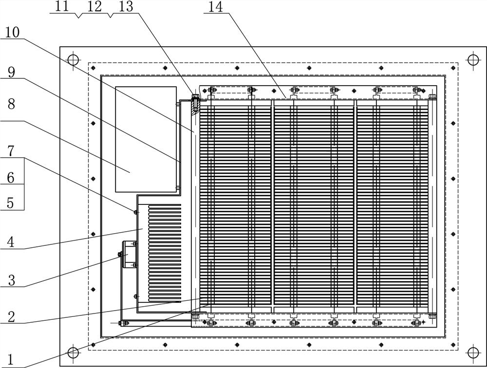 Automatic storage battery discharging device with optimized heat dissipation channel and use method