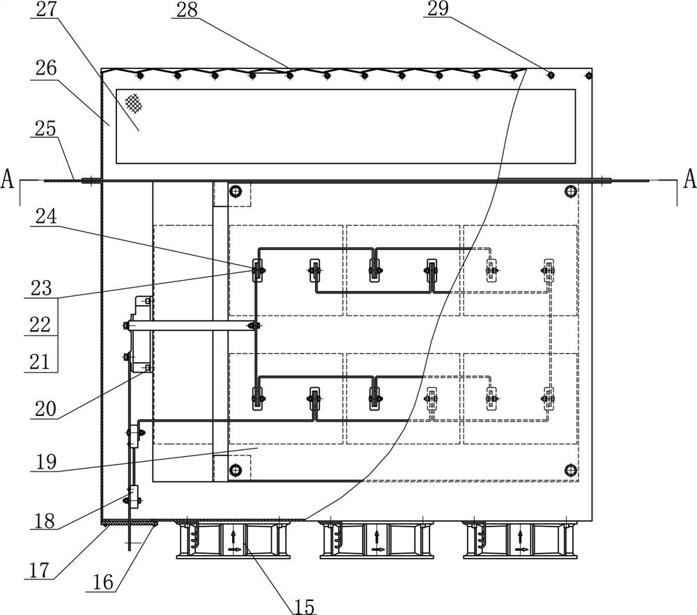 Automatic storage battery discharging device with optimized heat dissipation channel and use method