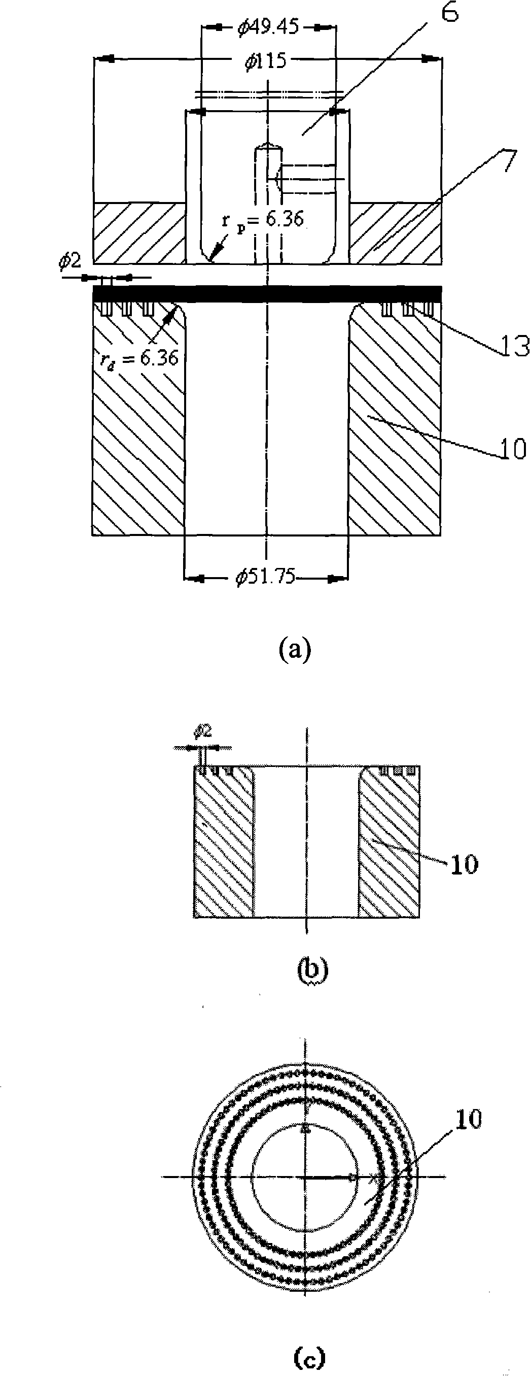 Deep draw mould without flange edge die plate