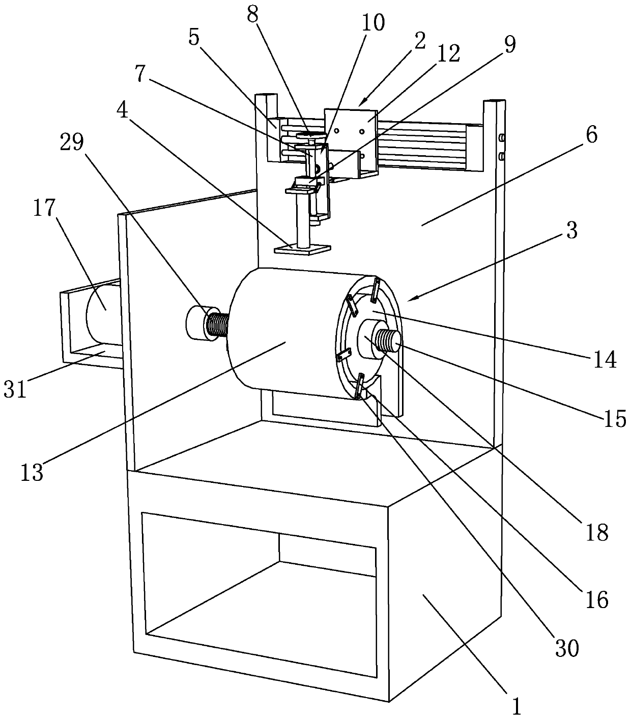 A positioning welding device and welding method for range hood fan casing