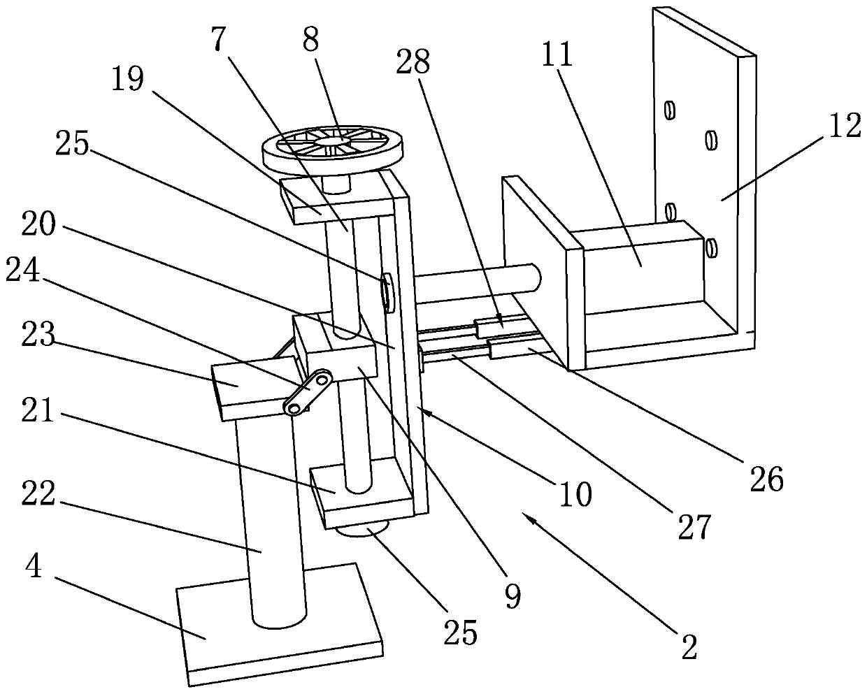 A positioning welding device and welding method for range hood fan casing