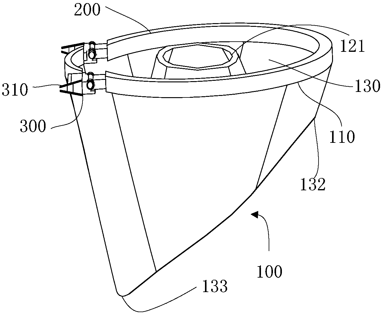 Surrounding cloth capable of collecting hair and cut hair collection equipment