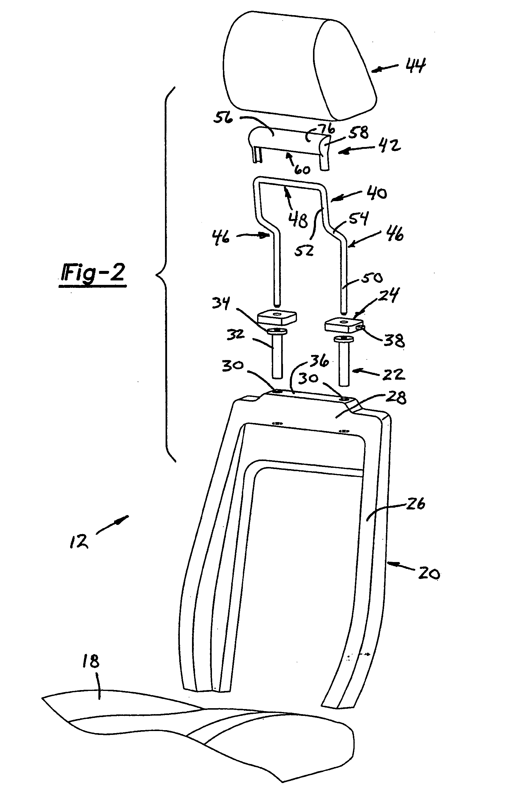 Head restraint for seat