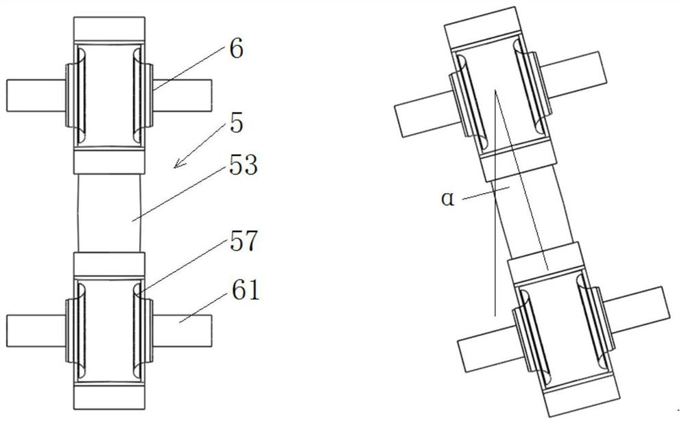 Rubber joint three-way fatigue test device based on pull rod