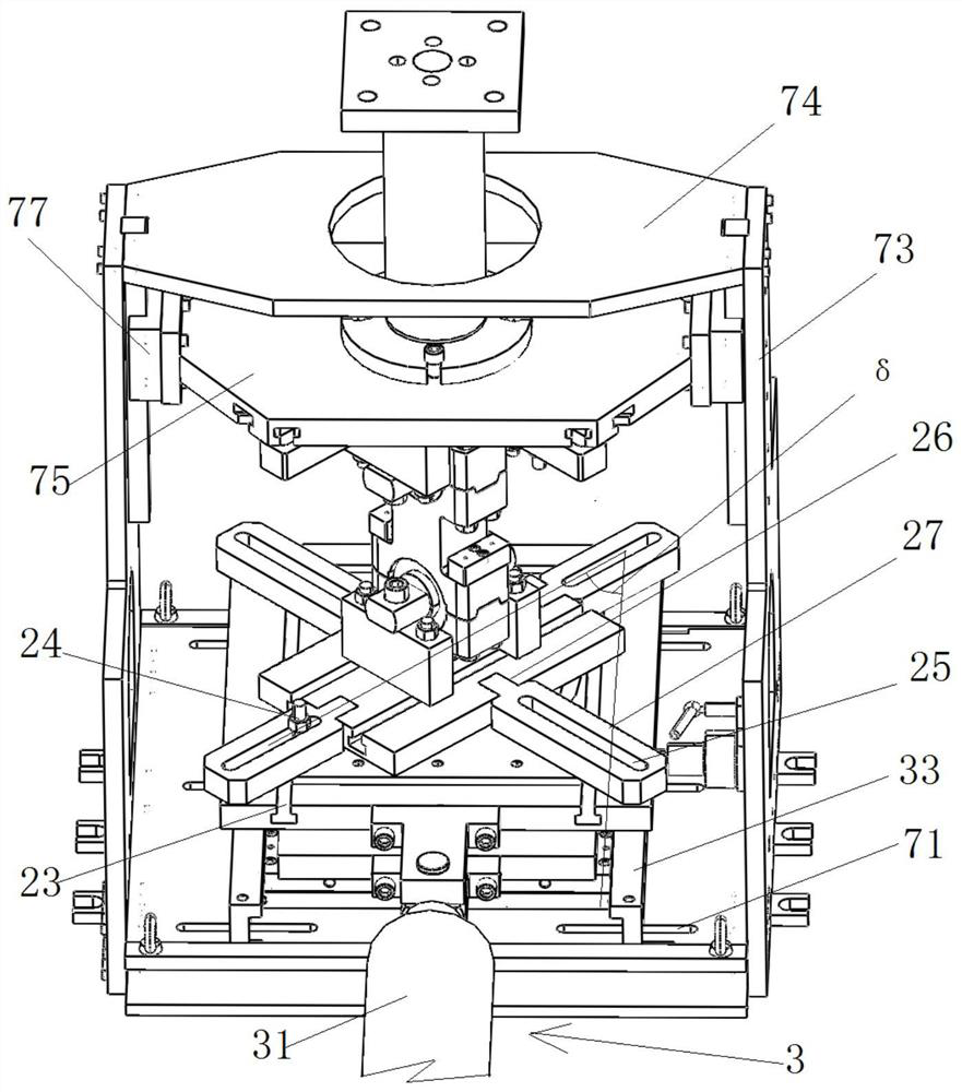 Rubber joint three-way fatigue test device based on pull rod