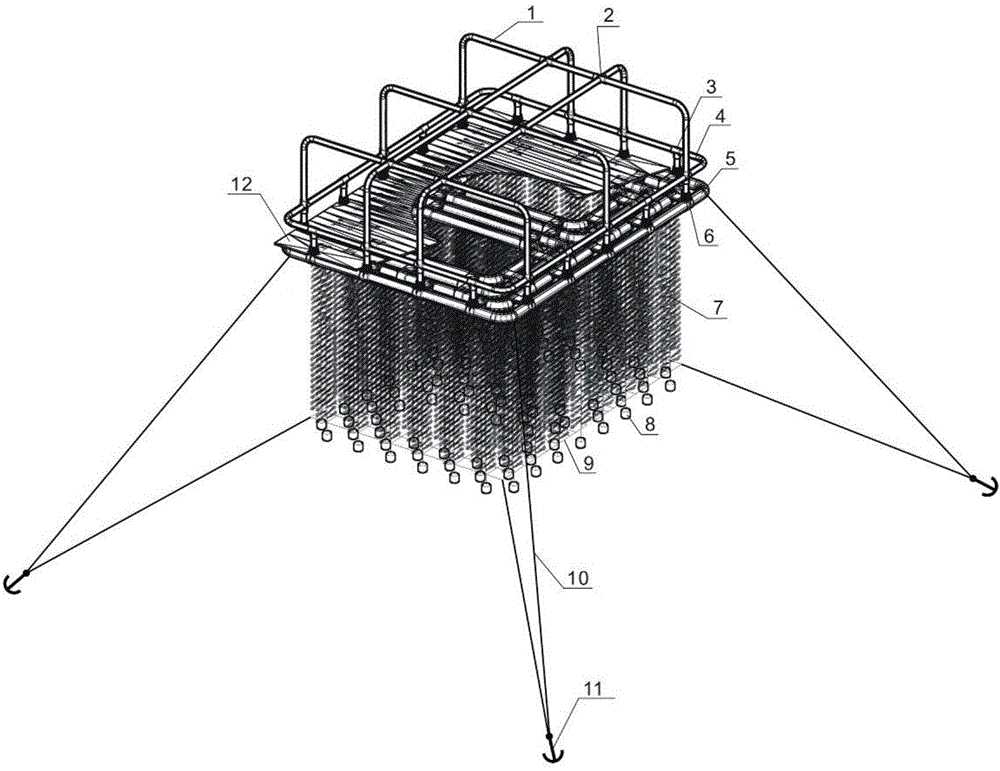 A fishing platform with floating artificial reef