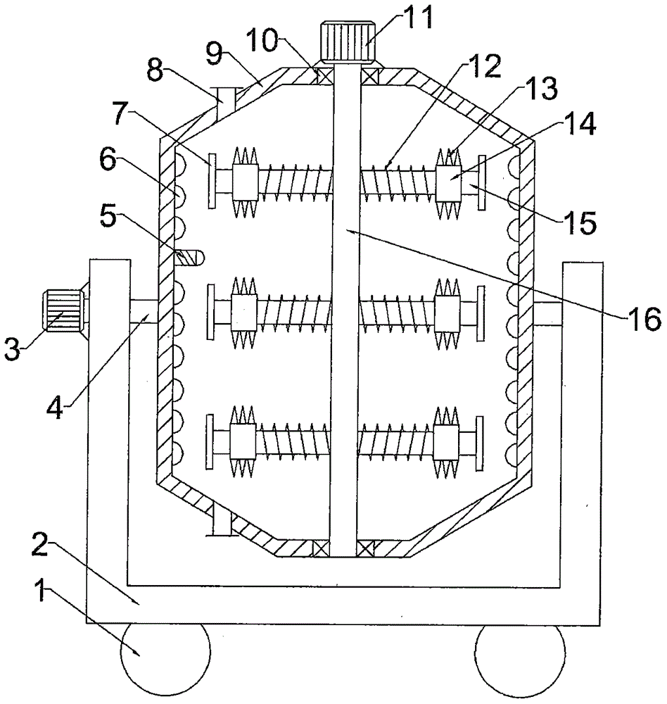 Asphalt stirring device for building construction