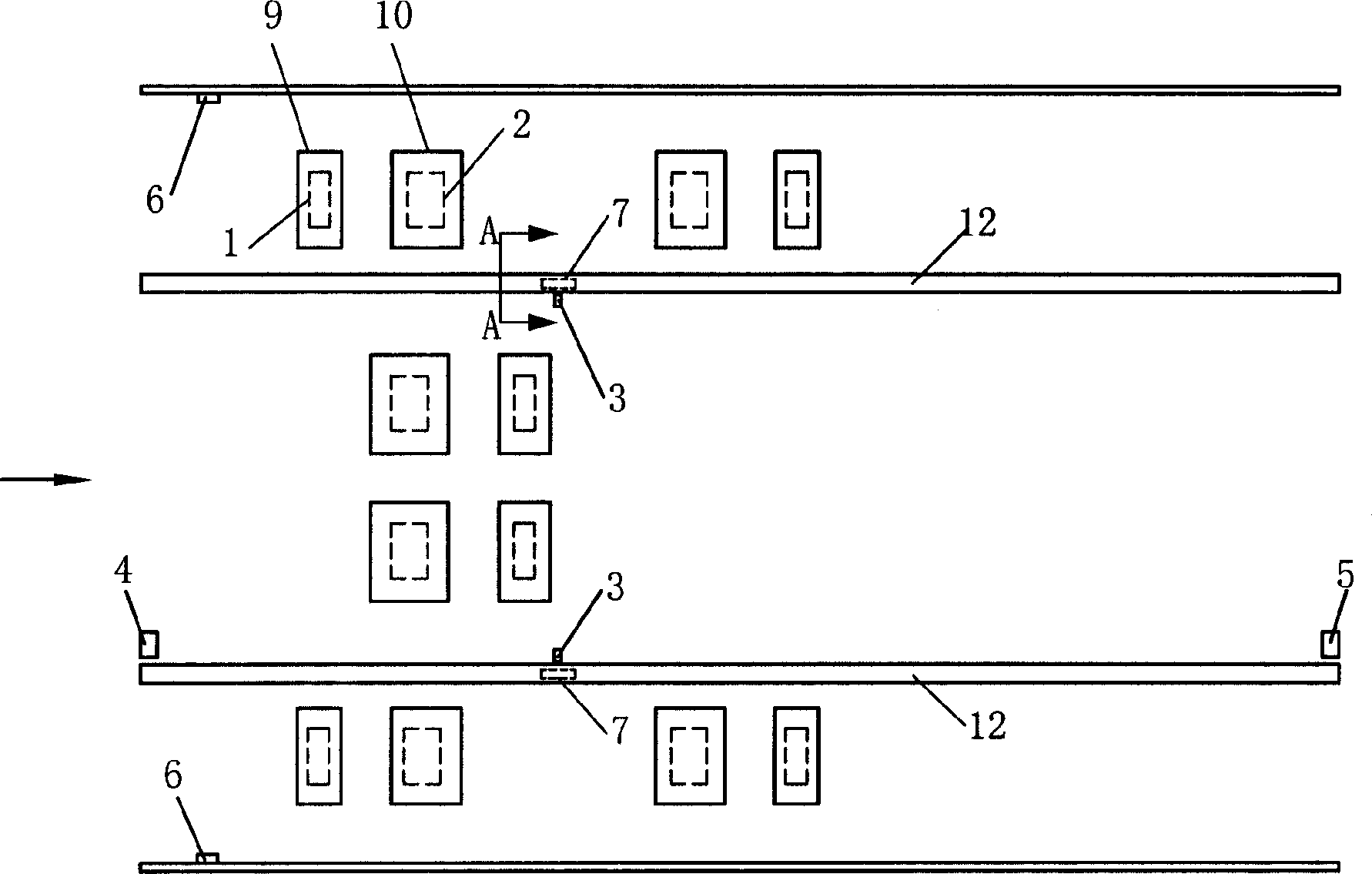 On-line dynamic detecting device of locomotive wheel lset exterior size