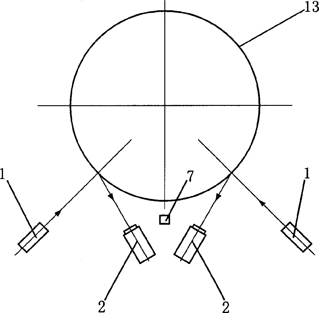 On-line dynamic detecting device of locomotive wheel lset exterior size