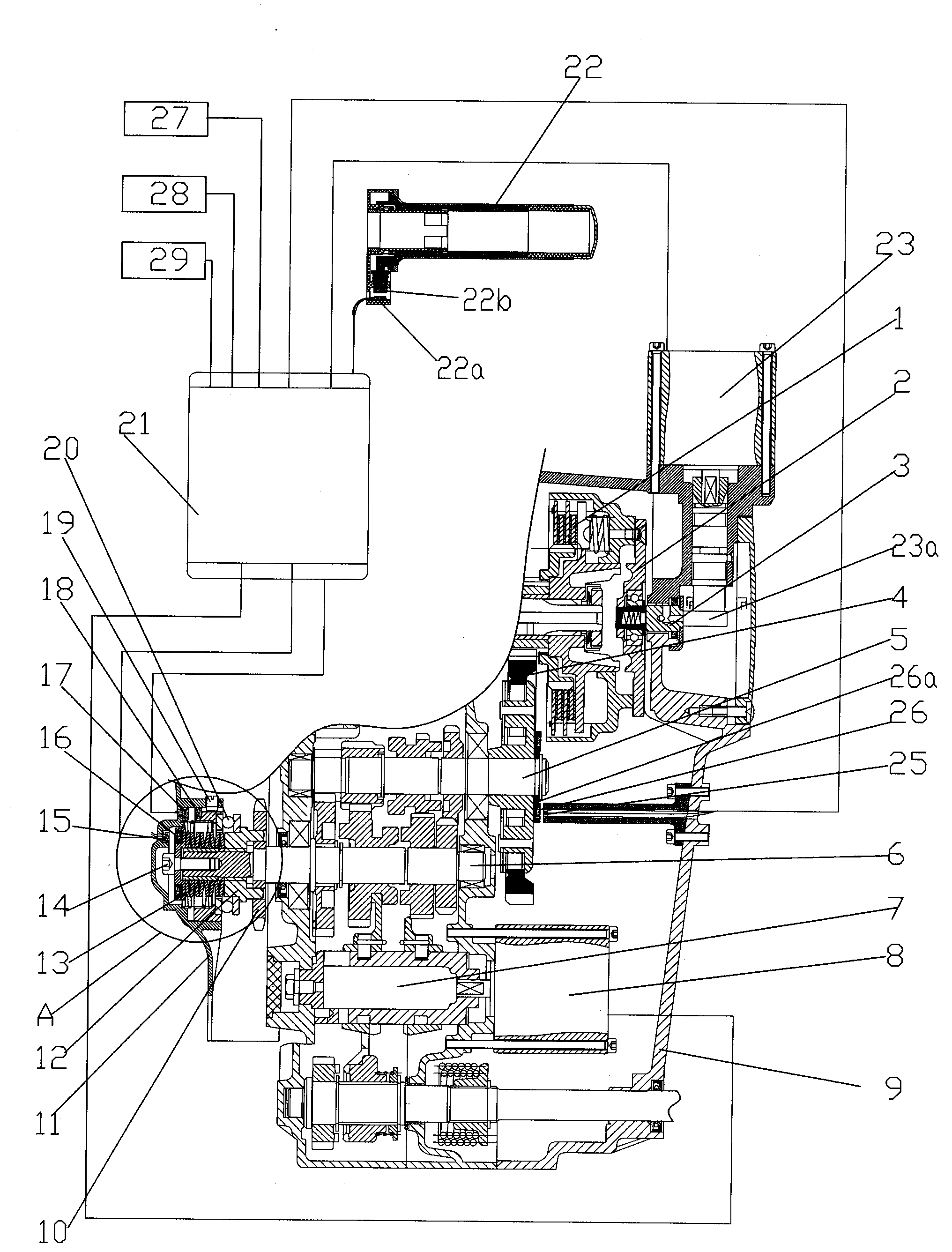 Manual-automatic integrated self-adaptive transmission sensing electric control automatic gear shifting device for engine