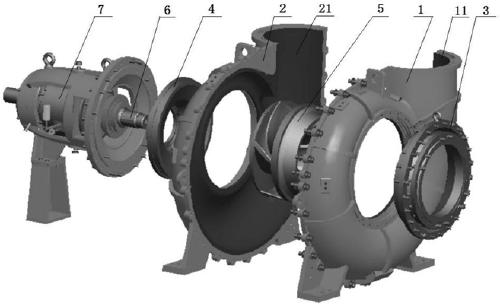 A desulfurization pump lined with resin silicon carbide