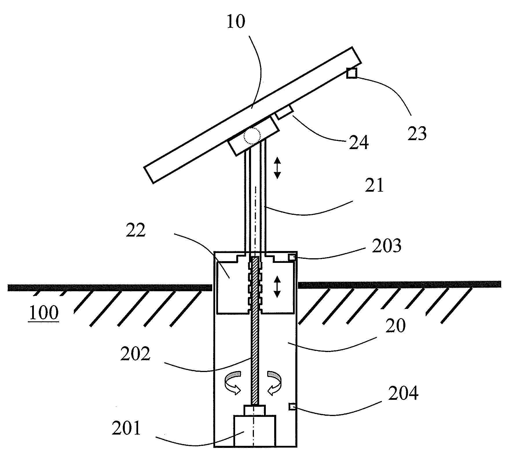 Strong wind protection system for a solar panel