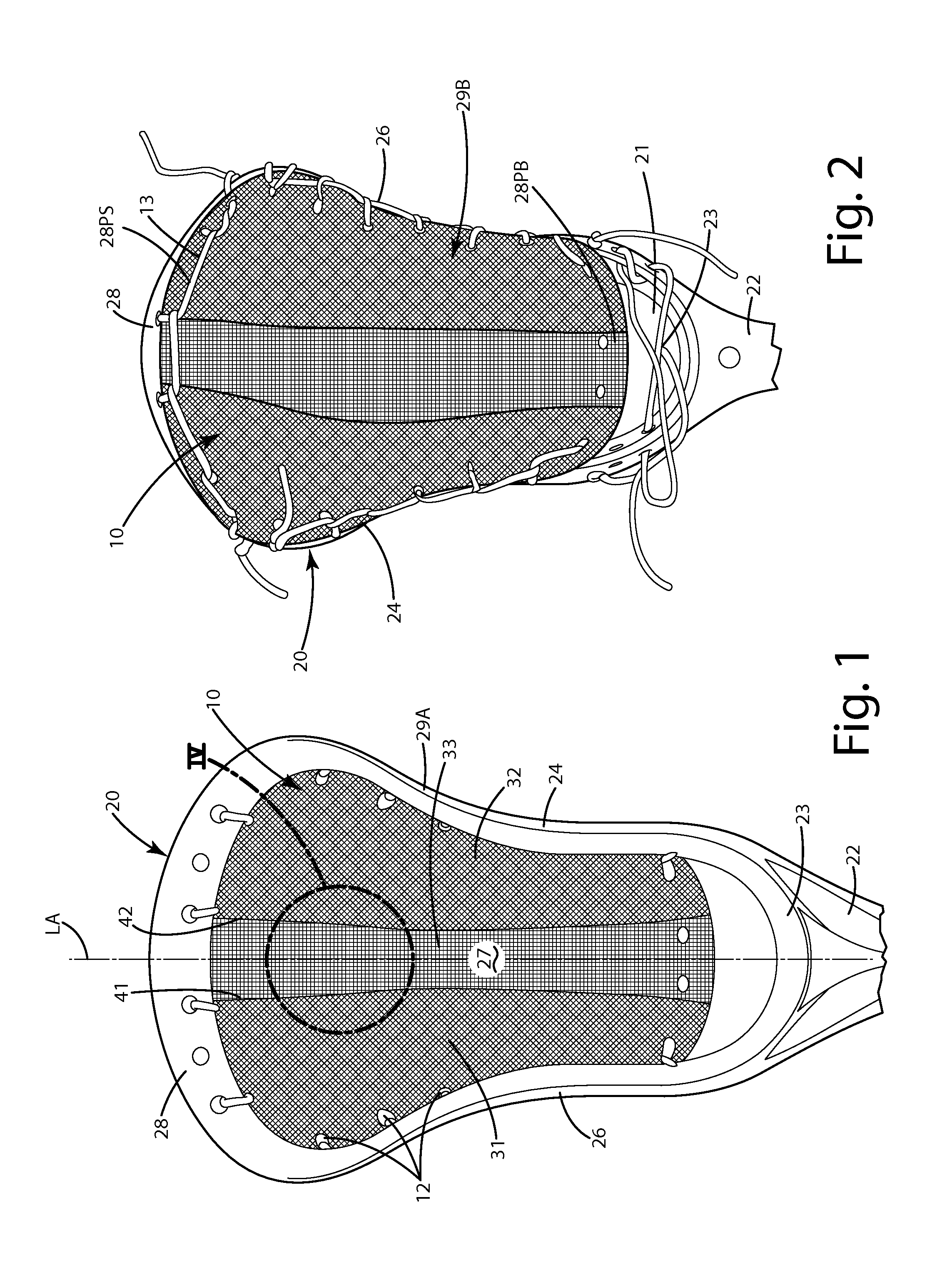 Lacrosse head pocket and related method of manufacture