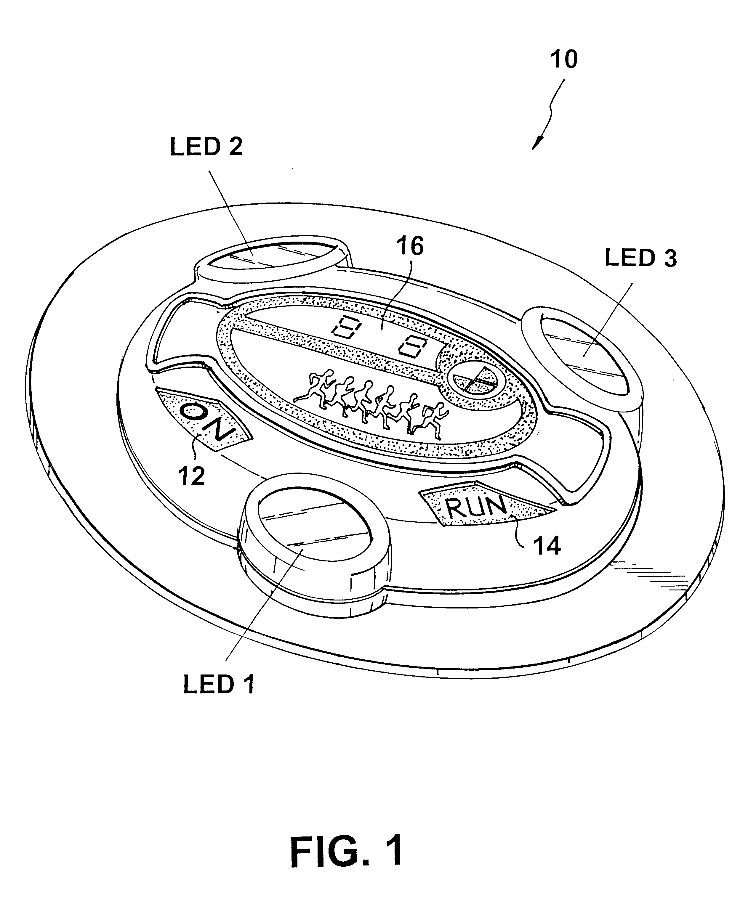 Apparatus and method for measuring the maximum speed of a runner over a prescribed distance