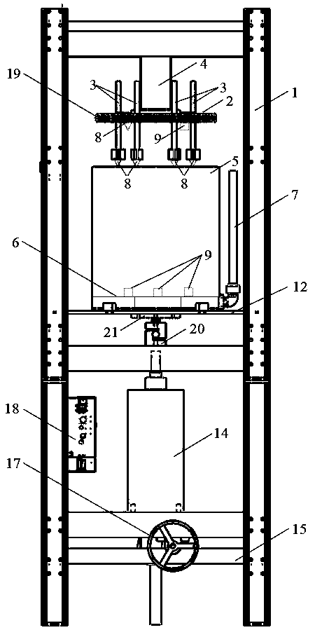 A test device for measuring the change of shear strength parameters during the consolidation process of soft clay