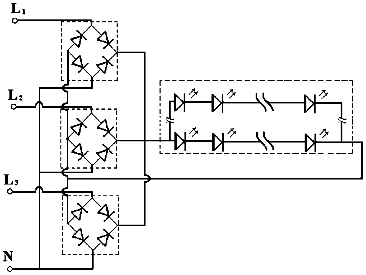 Method for driving LED with the use of alternating current