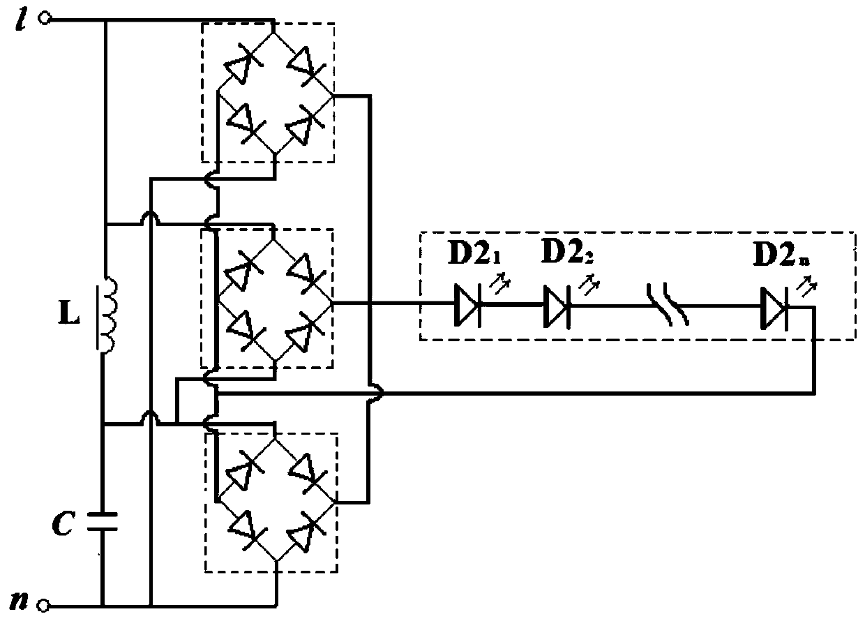 Method for driving LED with the use of alternating current